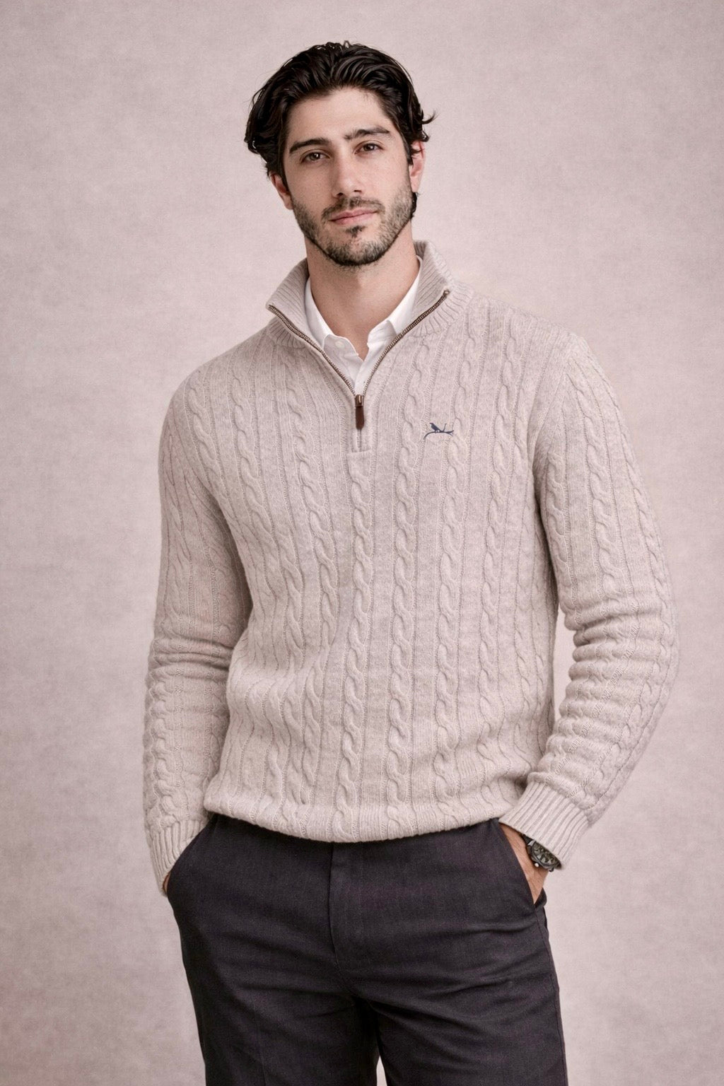 Nur Grey Quarter Zip